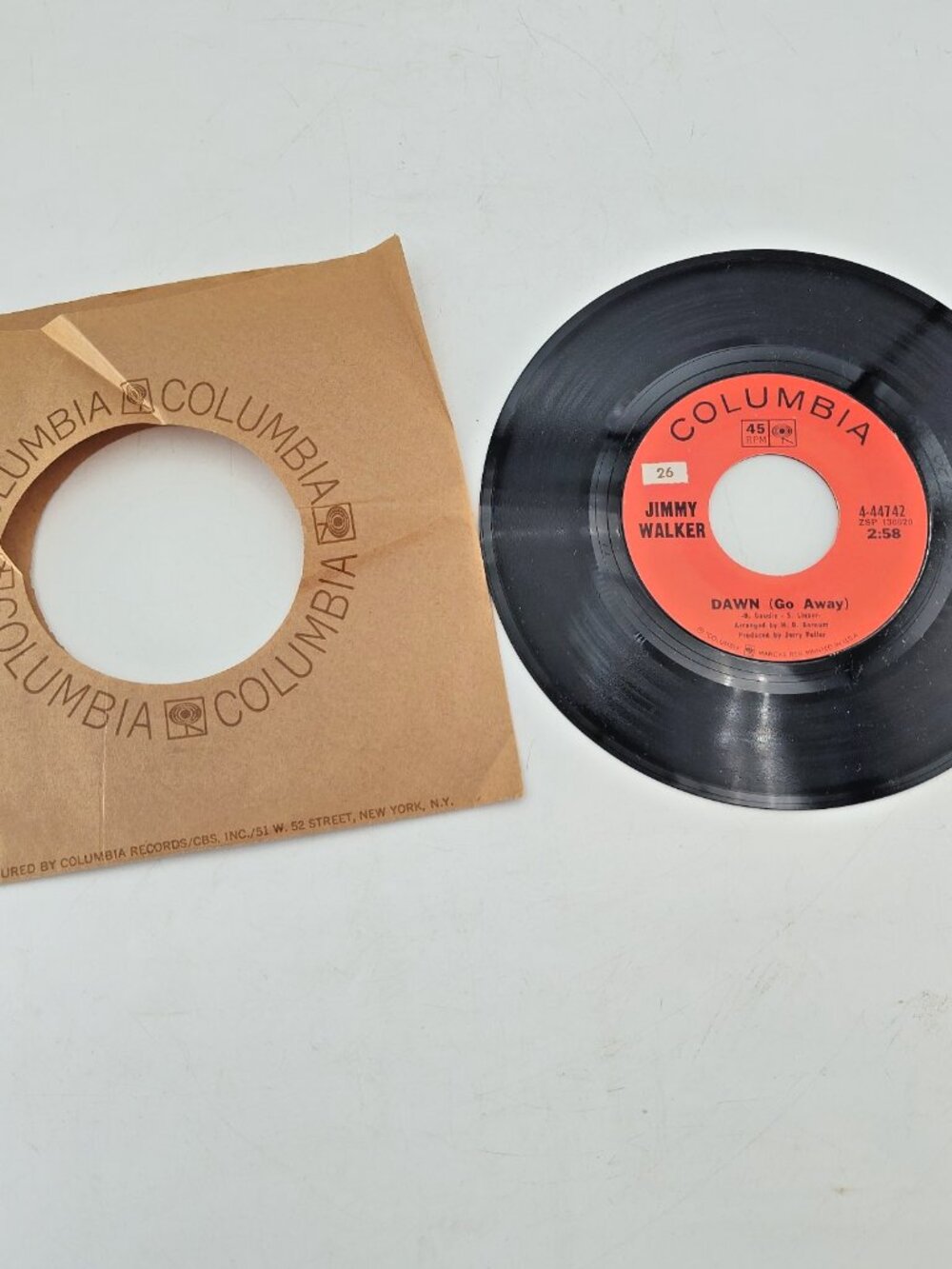 Jimmy Walker – “Dawn (Go Away)” / “The Greatest Love” 7" 45 RPM Vinyl